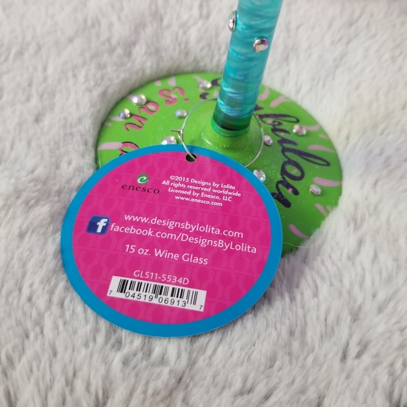 NIB LOLITA 50 Is Just A Number Hand Painted Wine Glass 15 OZ - Picture 10 of 14